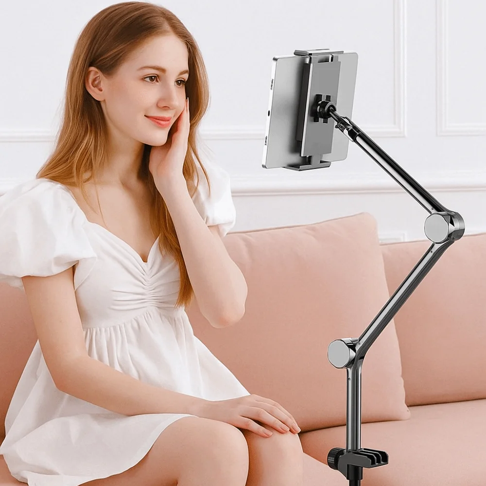 Carbon Steel Phone Tablet Holder Adjustable 360° Rotating Pad Tablet Bracket Foldable with Metal Arm
Carbon Steel Phone Tablet Holder Adjustable 360° Rotating Pad Tablet Bracket Foldable with Metal Arm