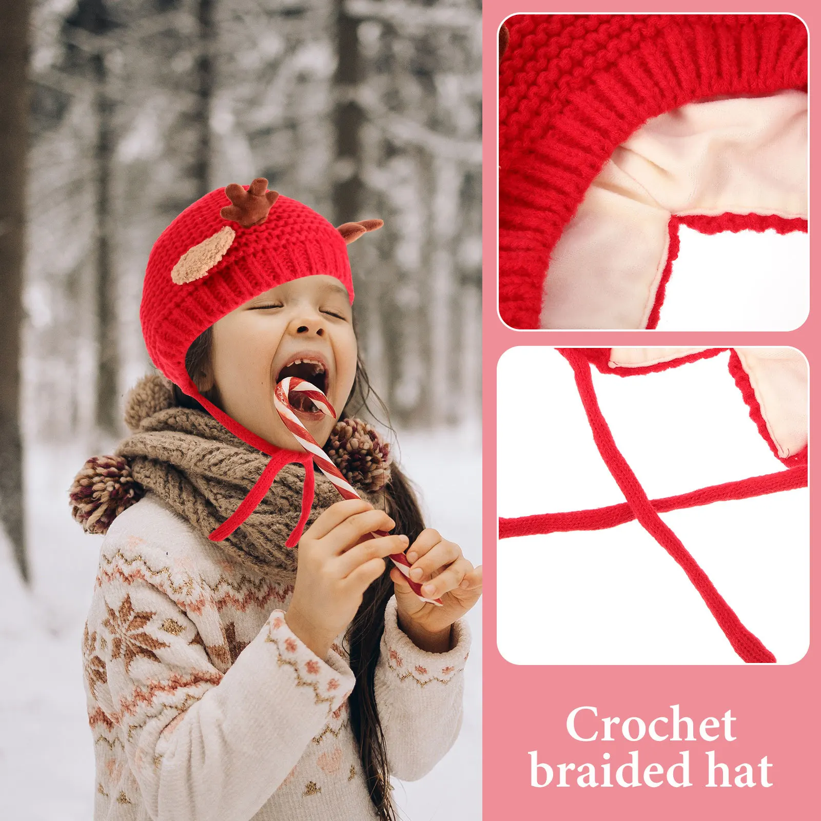 Children Woolen Knitted Antler Hat Red 1-5 Years Old Warm Winter Kids Christmas Deer Headgear Baby Knitted Hat 
Children Woolen Knitted Antler Hat Red 1-5 Years Old Warm Winter Kids Christmas Deer Headgear Baby Knitted Hat