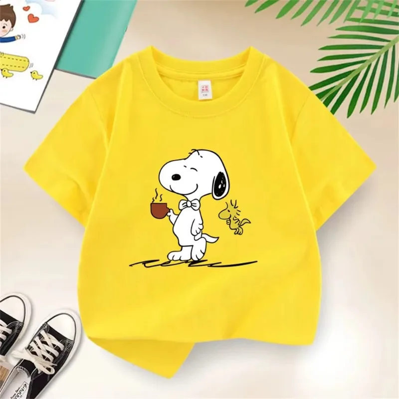 Детская футболка с мультяшным принтом Снупи из чистой хлопчатобумажной ткани с милым принтом — отличный подарочный топ
Детская футболка с мультяшным принтом Снупи из чистой хлопчатобумажной ткани с милым принтом — отличный подарочный топ