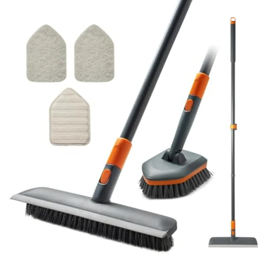 Floor Scrub Brush Tile Tub Scrubber Brush with 4 Different Cleaning Heads, Shower Brush with 56 Extendable Long Handle, Scrubbe
Floor Scrub Brush Tile Tub Scrubber Brush with 4 Different Cleaning Heads, Shower Brush with 56 Extendable Long Handle, Scrubbe