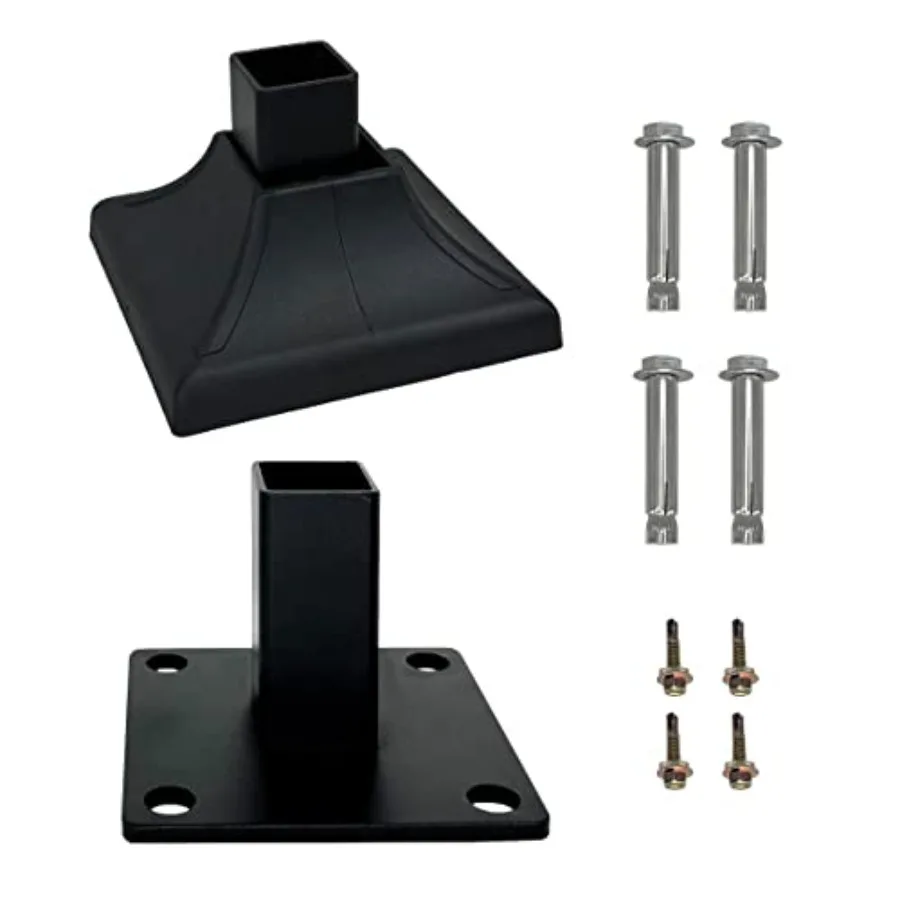 Heavy Duty Steel Fence Base Flange Kit for.5 Square Posts Complete Set with Base, terlockg Cover, 4 Anchor Bolts, 4 Tappg Screw
Heavy Duty Steel Fence Base Flange Kit for.5 Square Posts Complete Set with Base, terlockg Cover, 4 Anchor Bolts, 4 Tappg Screw