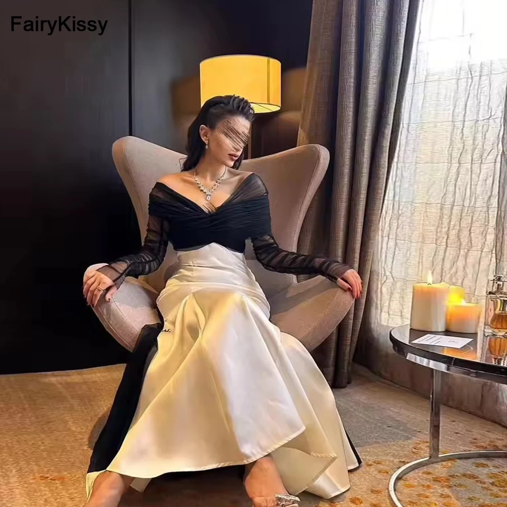 FairyKissy Mermaid Long Sleeves Prom Dresses Off Shoulder Backless Evening Dresses Pleated Ankle Length Party Gowns
FairyKissy Mermaid Long Sleeves Prom Dresses Off Shoulder Backless Evening Dresses Pleated Ankle Length Party Gowns