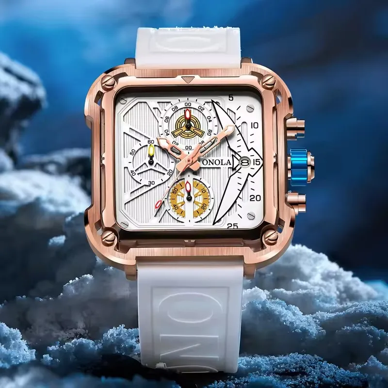 ONOLA 6831 Fashion Men's Quartz Watch Unique Square Dial Waterproof Luminous Calendar Chronograph Casual Cool Student Clock Gift
ONOLA 6831 Fashion Men's Quartz Watch Unique Square Dial Waterproof Luminous Calendar Chronograph Casual Cool Student Clock Gift