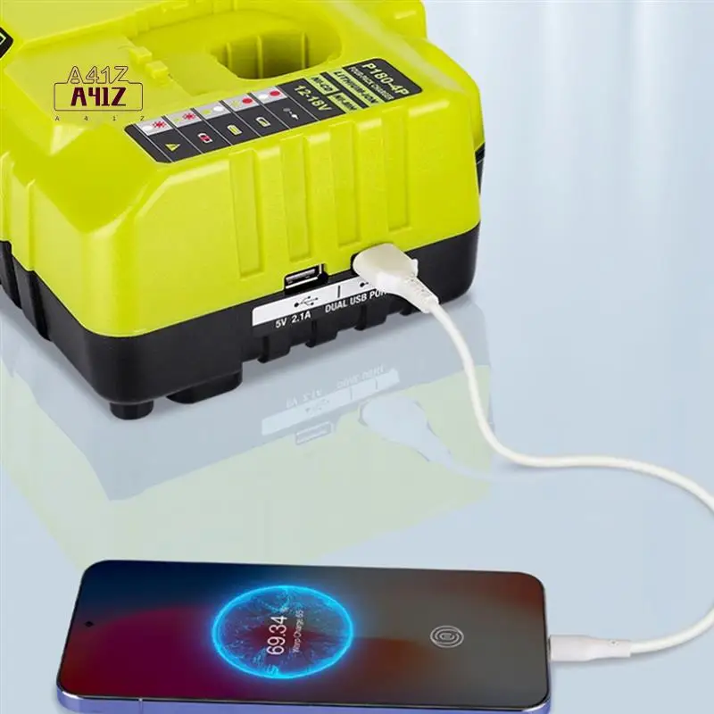 A41Z-320W Battery Fast Charger 4-Port 3A For Ryobi Power Tool 18V Ni-Cd Ni-Mh Li- Batteries P109 PBP002 With Dual USB
A41Z-320W Battery Fast Charger 4-Port 3A For Ryobi Power Tool 18V Ni-Cd Ni-Mh Li- Batteries P109 PBP002 With Dual USB
