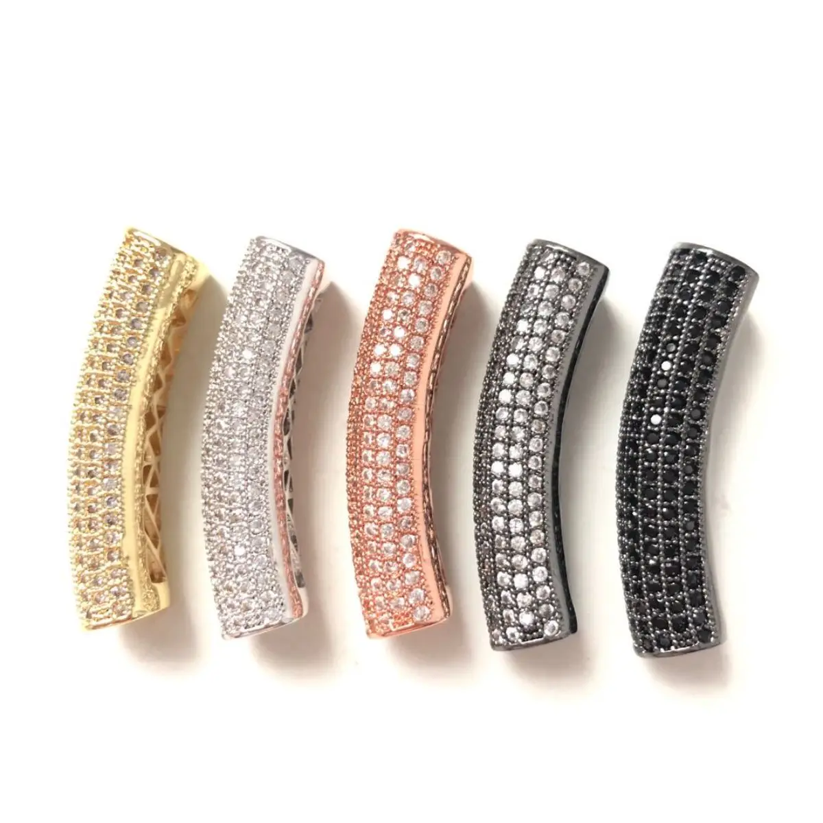 5pcs/lot Clear Zirconia Paved Curved Tube Bar Spacer Beads for Women Bracelet Making Girl Waist Craft Centerpiece Accessory Bulk
5pcs/lot Clear Zirconia Paved Curved Tube Bar Spacer Beads for Women Bracelet Making Girl Waist Craft Centerpiece Accessory Bulk