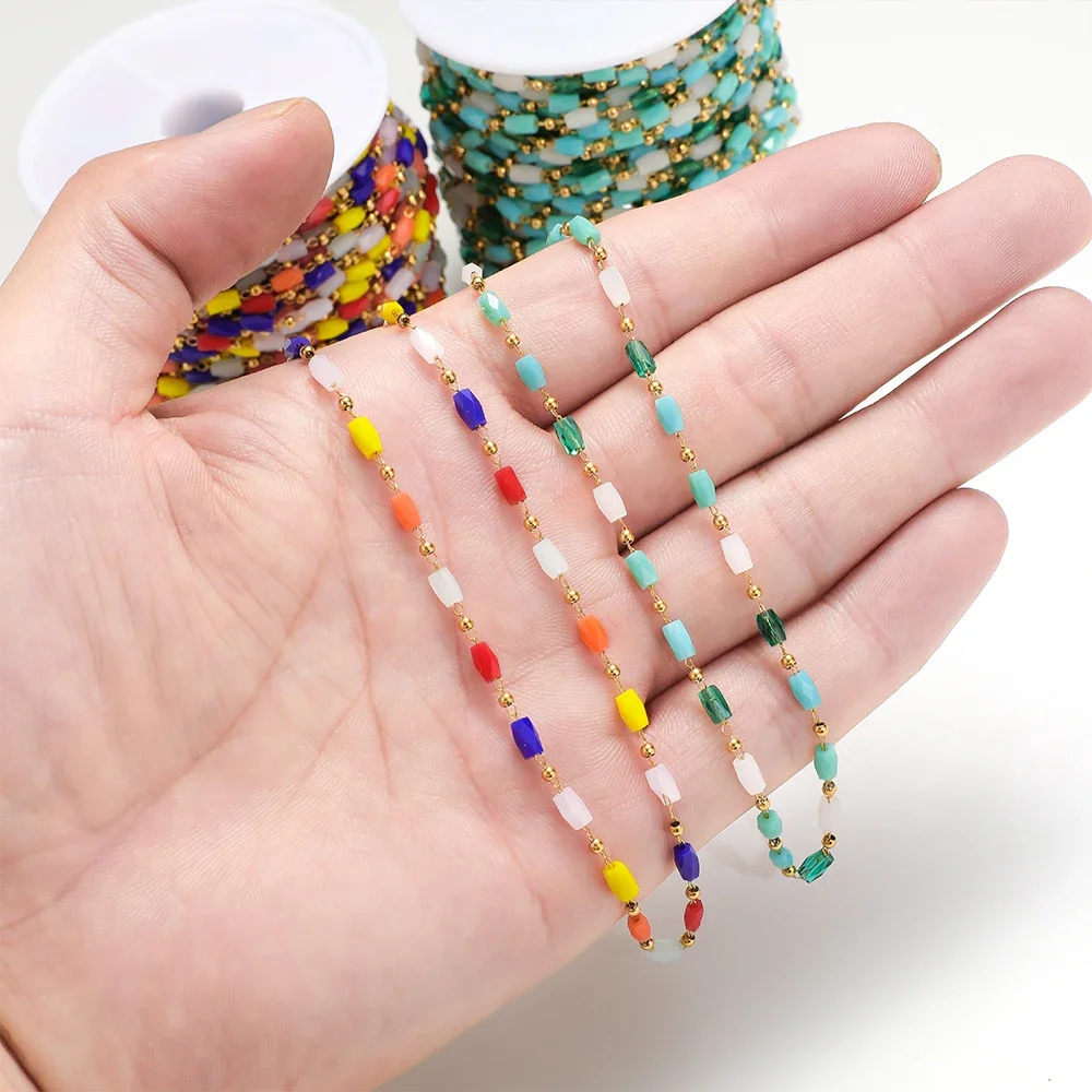 1 Meter Stainless Steel Rectangular Crystal Glass Beads Chains for DIY Jewelry Keychain Making Choker Necklace Accessories Bulk
1 Meter Stainless Steel Rectangular Crystal Glass Beads Chains for DIY Jewelry Keychain Making Choker Necklace Accessories Bulk