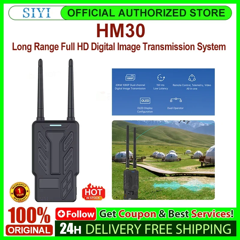 SIYI HM30 Long Range Full HD Digital Image Transmission FPV System 1080p 60fps 150ms SBUS PWM Mavlink Telemetry OSD 30KM CE FCC
SIYI HM30 Long Range Full HD Digital Image Transmission FPV System 1080p 60fps 150ms SBUS PWM Mavlink Telemetry OSD 30KM CE FCC