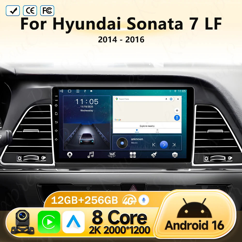 Android 16 Car For Hyundai Sonata 7 LF 2014 - 2016 Multimedia Player High-performance CPU 4G WIFI GPS No 2din DVD Touch Screen
Android 16 Car For Hyundai Sonata 7 LF 2014 - 2016 Multimedia Player High-performance CPU 4G WIFI GPS No 2din DVD Touch Screen