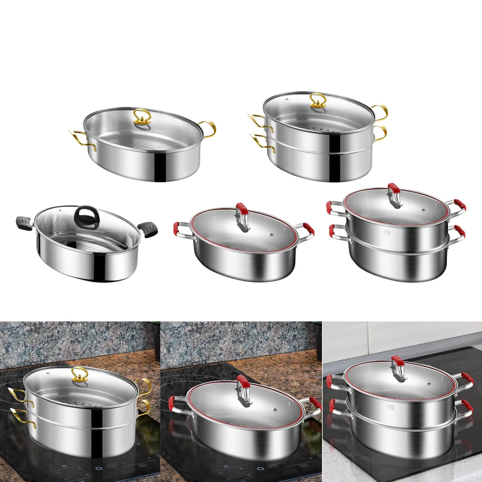 Oval Fish Steamer with Cover Cookware Portable Kitchen Pot Multiuse Stockpot for Vegetables Cereals Coarse Grains Eggs Potatoes
Oval Fish Steamer with Cover Cookware Portable Kitchen Pot Multiuse Stockpot for Vegetables Cereals Coarse Grains Eggs Potatoes
