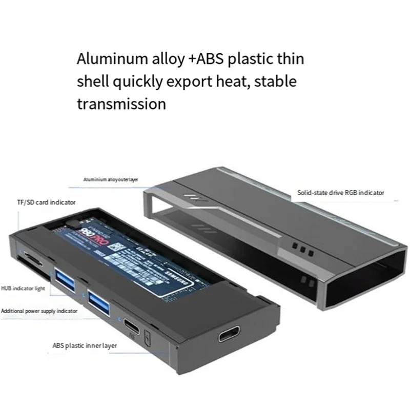 Multifunctional M.2 Hard Drive Enclosure Supports TF/S D Card NVME/NGFF Protocol Solid State Drive Enclosure
Multifunctional M.2 Hard Drive Enclosure Supports TF/S D Card NVME/NGFF Protocol Solid State Drive Enclosure