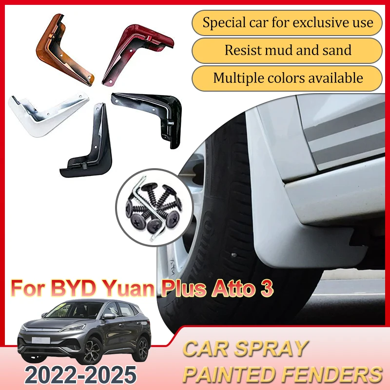 For BYD Yuan Plus Atto 3 2022 2023 2024 2025 Car Front Rear Fender Mud Flaps Splash Guard Mudguard Baking Paint Auto Accessories
For BYD Yuan Plus Atto 3 2022 2023 2024 2025 Car Front Rear Fender Mud Flaps Splash Guard Mudguard Baking Paint Auto Accessories