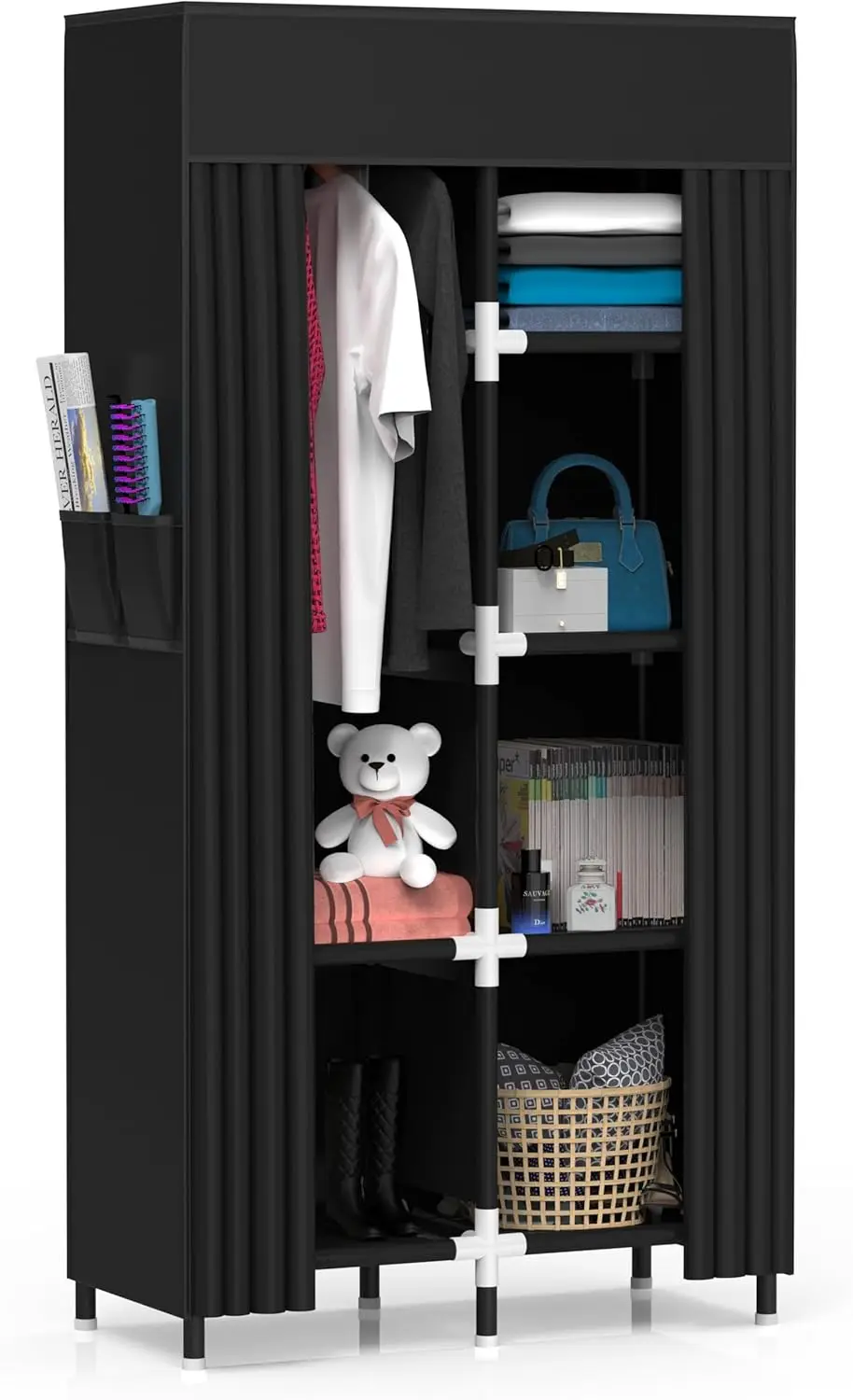 Portable Closet Wardrobe with 6 Storage Shelves and 1 Hanging Rack | Small Closet Clothes Organizer Portable Wardrobe Closet for
Portable Closet Wardrobe with 6 Storage Shelves and 1 Hanging Rack | Small Closet Clothes Organizer Portable Wardrobe Closet for