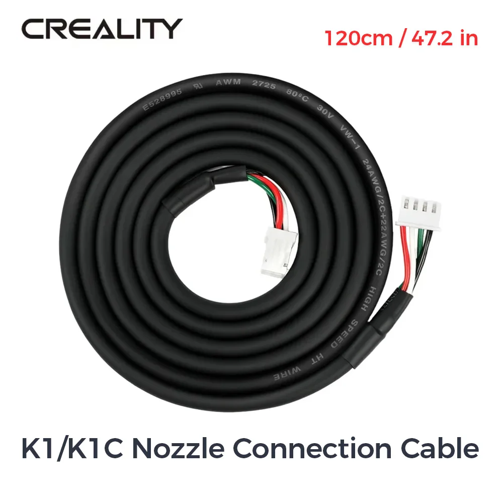 Кабель для подключения сопла Creality K1/K1C, 4-контактный, цветной, для кабельной цепи, 120 см, 1 шт., для оригинальных аксессуаров 3D-принтеров K1/K1C
Кабель для подключения сопла Creality K1/K1C, 4-контактный, цветной, для кабельной цепи, 120 см, 1 шт., для оригинальных аксессуаров 3D-принтеров K1/K1C
