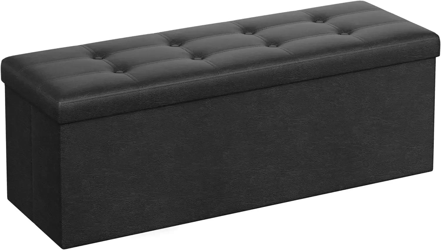 43 Inches Folding Storage Ottoman Bench, Storage Chest, Footrest, Coffee Table, Padded Seat, Faux Leather, Holds up to 660 lb
43 Inches Folding Storage Ottoman Bench, Storage Chest, Footrest, Coffee Table, Padded Seat, Faux Leather, Holds up to 660 lb