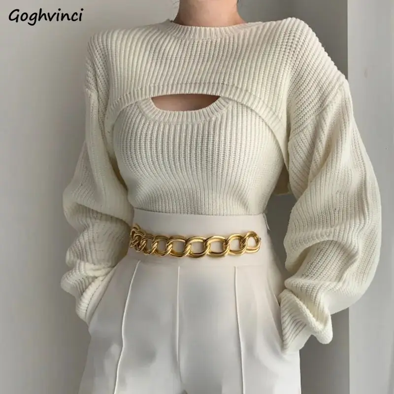Korean Temperament White Pullover for Women Slim Knitwear Autumn New Chic Cropped Tops Ins Elegant Sexy Warm Sweaters Mujer
Korean Temperament White Pullover for Women Slim Knitwear Autumn New Chic Cropped Tops Ins Elegant Sexy Warm Sweaters Mujer