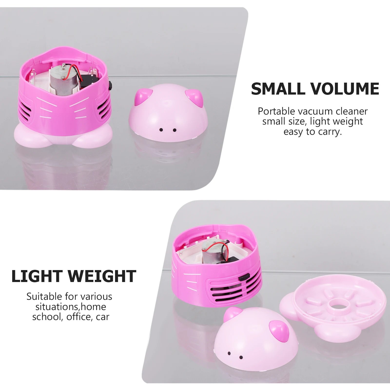 Portable Vacuum Cleaner Mini Size Lightweight Pink Desk Dust Collector Table Cleaner Wireless Cleaning Supplies Accessories
Portable Vacuum Cleaner Mini Size Lightweight Pink Desk Dust Collector Table Cleaner Wireless Cleaning Supplies Accessories