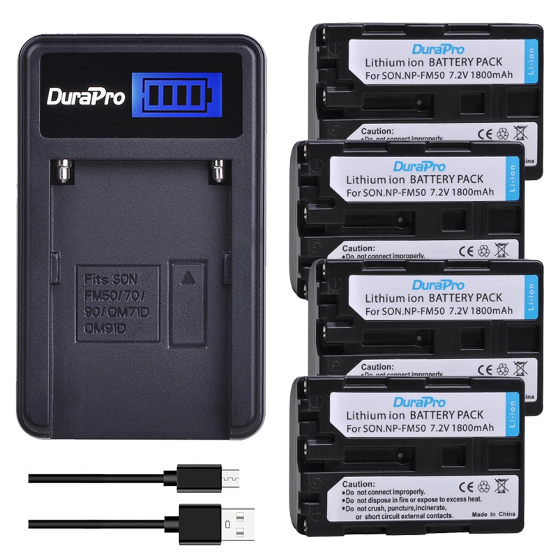 DuraPro 1800mAh NP-FM50 Bateria NP FM50 Battery +LCD USB Charger For Sony NP-FM51 NP-FM30 NP-FM55H CD-TRV108 DCR-PC101 A100
DuraPro 1800mAh NP-FM50 Bateria NP FM50 Battery +LCD USB Charger For Sony NP-FM51 NP-FM30 NP-FM55H CD-TRV108 DCR-PC101 A100