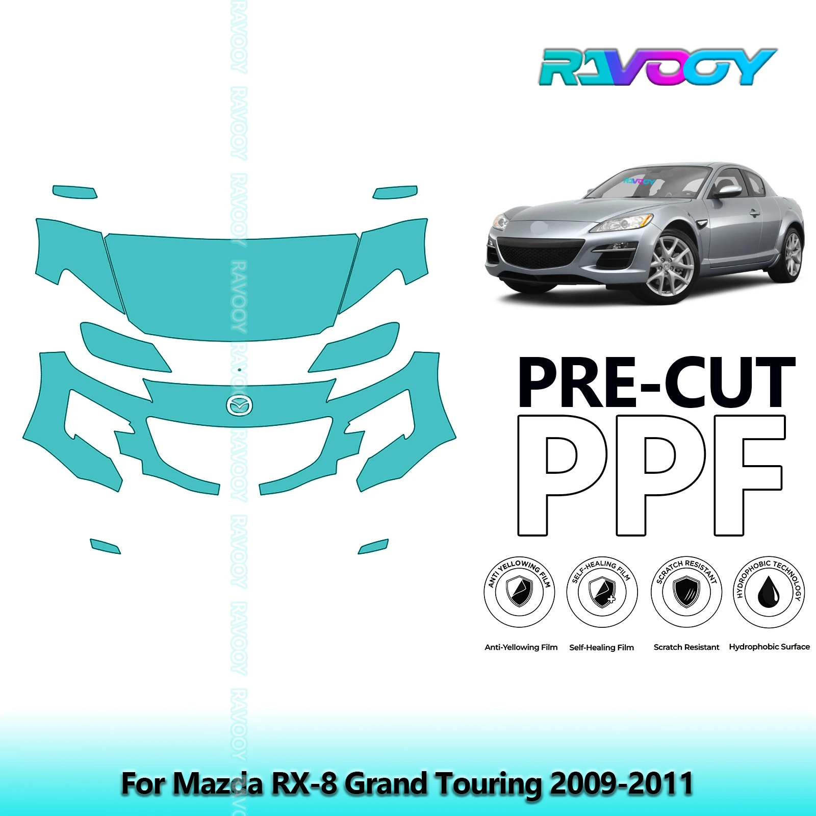 8.5Mil Precut Paint Protection Film PPF Clear Bra Front Kit For Mazda RX-8 Grand Touring 2009-2011
8.5Mil Precut Paint Protection Film PPF Clear Bra Front Kit For Mazda RX-8 Grand Touring 2009-2011