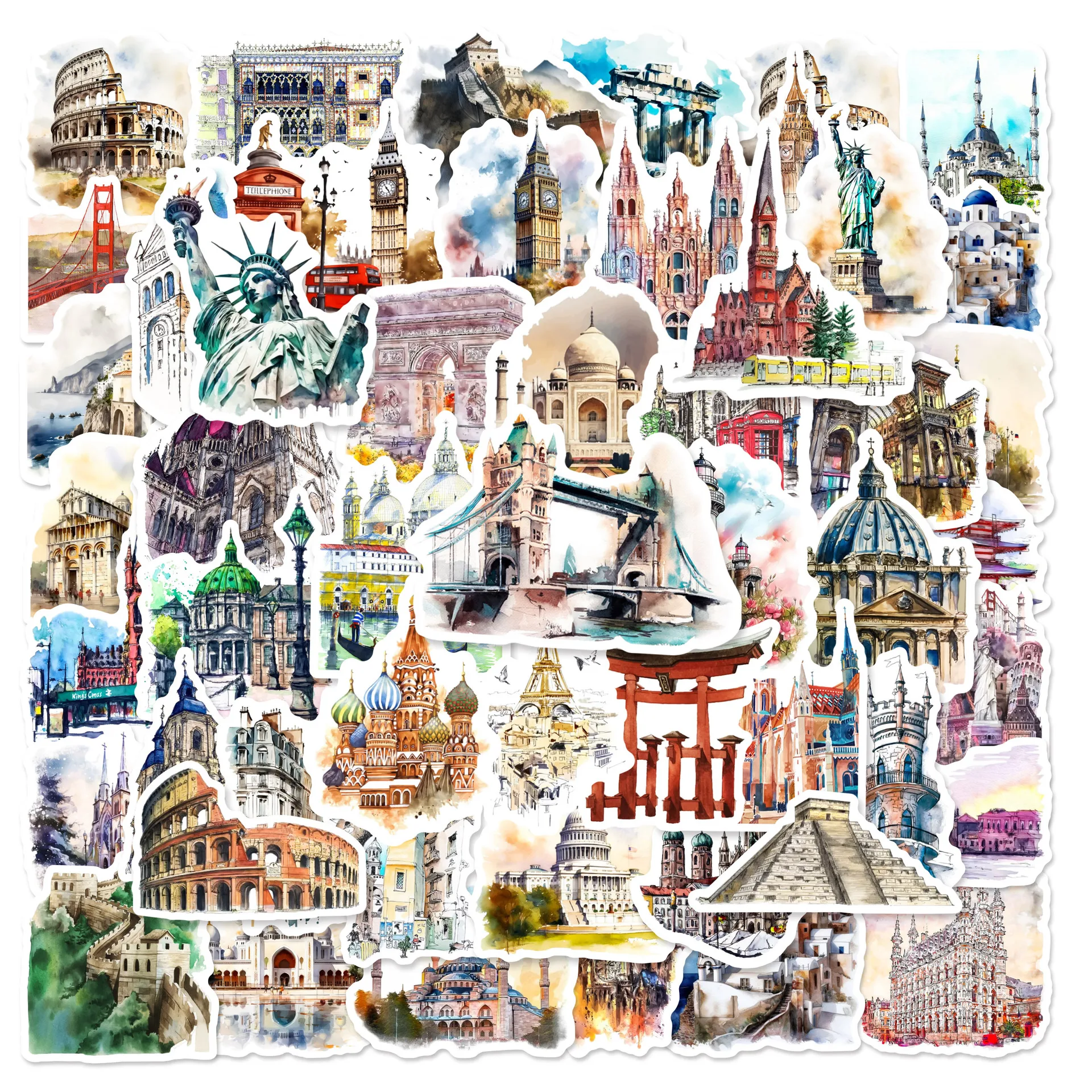 50Pcs World Masterpieces of Architecture Waterproof Graffiti Stickers for Helmet Bicycle Hand Account Pencil Case Decals
50Pcs World Masterpieces of Architecture Waterproof Graffiti Stickers for Helmet Bicycle Hand Account Pencil Case Decals
