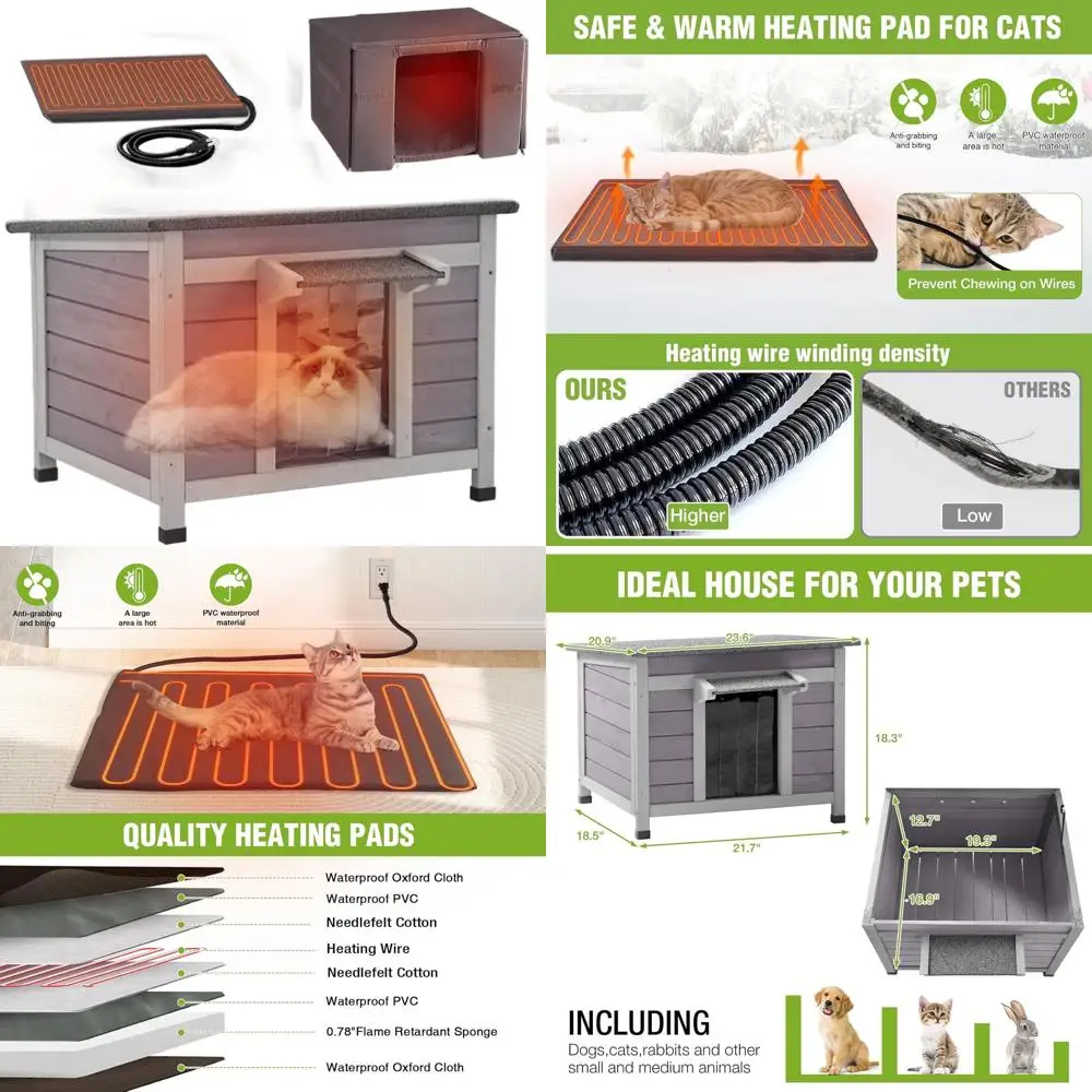 Insulated Outdoor Cat House with Wooden Shelter for Winter Protection
Insulated Outdoor Cat House with Wooden Shelter for Winter Protection