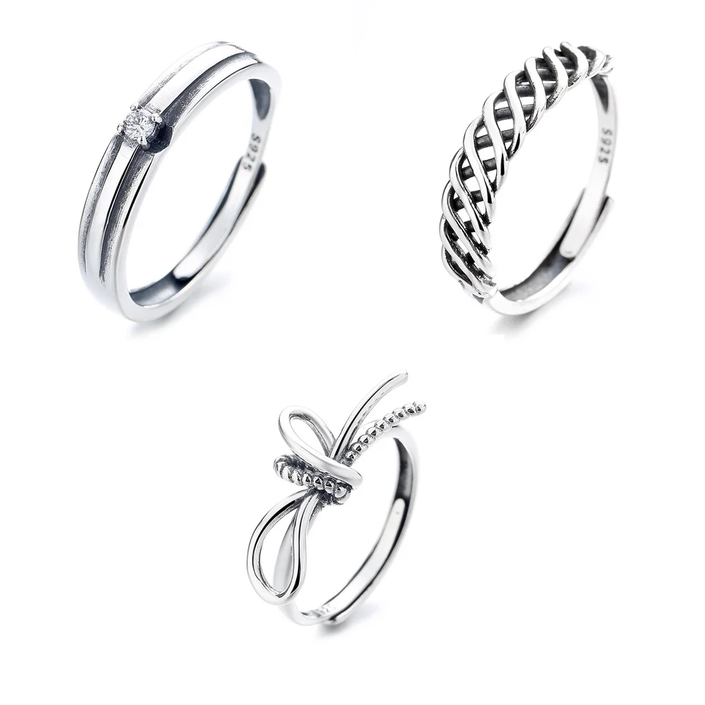 RYJU 925 Sterling Silver Bow Knot Finger Ring Adjustable Fashion Classic Wedding Ring Stackable Ring Retro Gothic Fine Jewelry
RYJU 925 Sterling Silver Bow Knot Finger Ring Adjustable Fashion Classic Wedding Ring Stackable Ring Retro Gothic Fine Jewelry