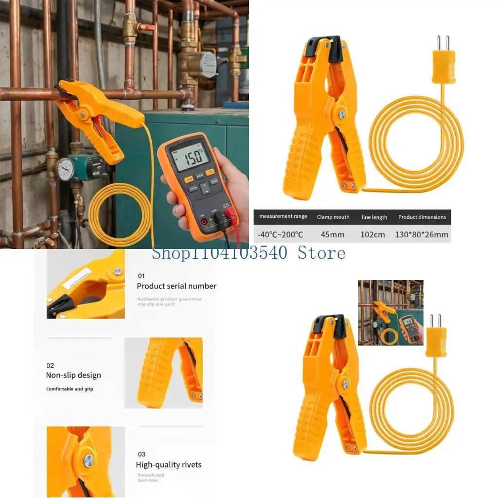 02DC High Precisely K Type Pipe Clamp Temperature Leads Probe HVAC Pipes Jaw Clip For Laboratory And Maintenance Applications
02DC High Precisely K Type Pipe Clamp Temperature Leads Probe HVAC Pipes Jaw Clip For Laboratory And Maintenance Applications