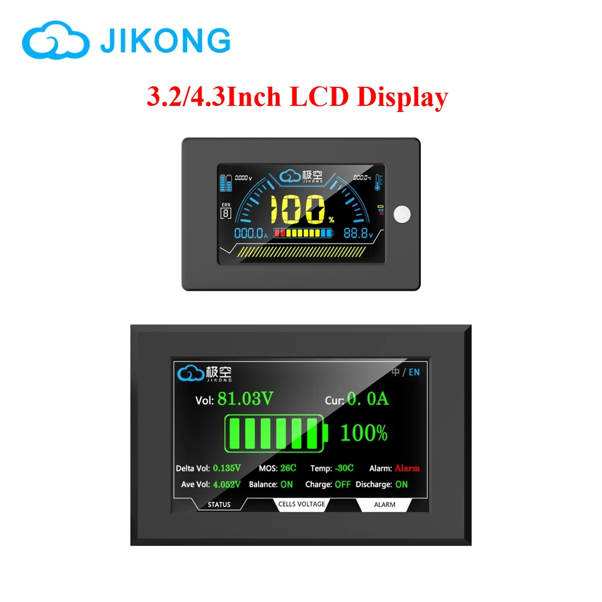 JK Smart BMS LCD Display 2.5 3.2 4.3 Inches Screen Voltage Current SOC Temperature Monitor Indicator For LiFePO4 Li-ion Battery
JK Smart BMS LCD Display 2.5 3.2 4.3 Inches Screen Voltage Current SOC Temperature Monitor Indicator For LiFePO4 Li-ion Battery