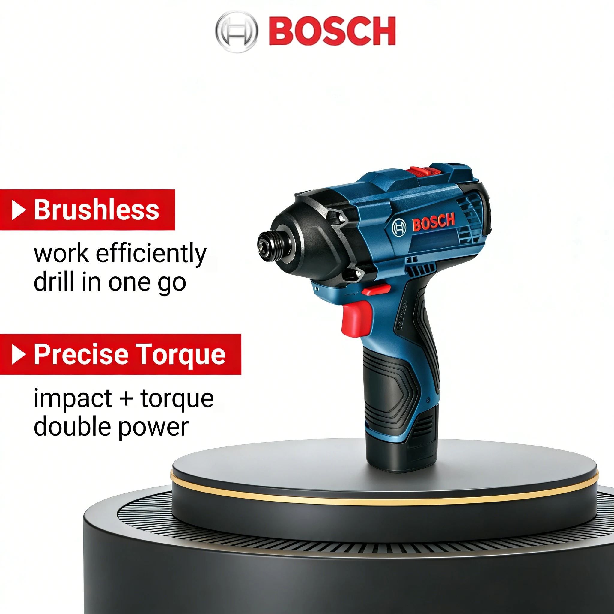 12V Bosch GDR120-LI Cordless Impact Driver Brushless 100Nm Torque 1/4" Hex 2-Speed LED Light Lithium-Ion Electric Wrench
12V Bosch GDR120-LI Cordless Impact Driver Brushless 100Nm Torque 1/4" Hex 2-Speed LED Light Lithium-Ion Electric Wrench