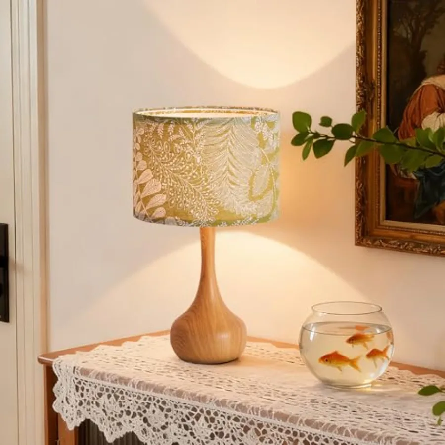 Small Bedside Table Lamp for Bedroom Nightstand, Boho Green Flower Fabric Shade Pattern Vintage Farmhouse Decorative Desk Lamp
Small Bedside Table Lamp for Bedroom Nightstand, Boho Green Flower Fabric Shade Pattern Vintage Farmhouse Decorative Desk Lamp