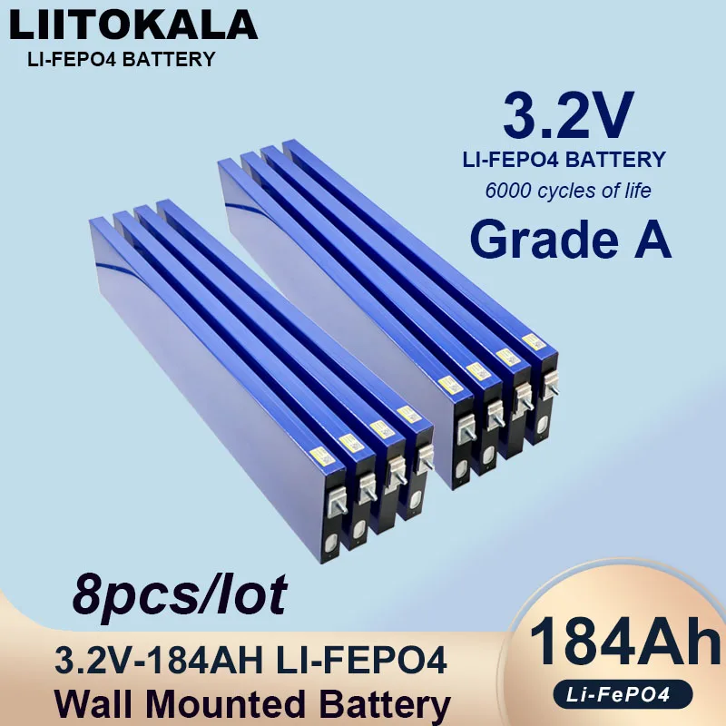 8pcs Grade A 3.2V 184h Lifepo4 Blade Battery Lithium iron phosphate DIY 12V 24V RV Touring Solar Energy Storage Yacht Tax Free
8pcs Grade A 3.2V 184h Lifepo4 Blade Battery Lithium iron phosphate DIY 12V 24V RV Touring Solar Energy Storage Yacht Tax Free