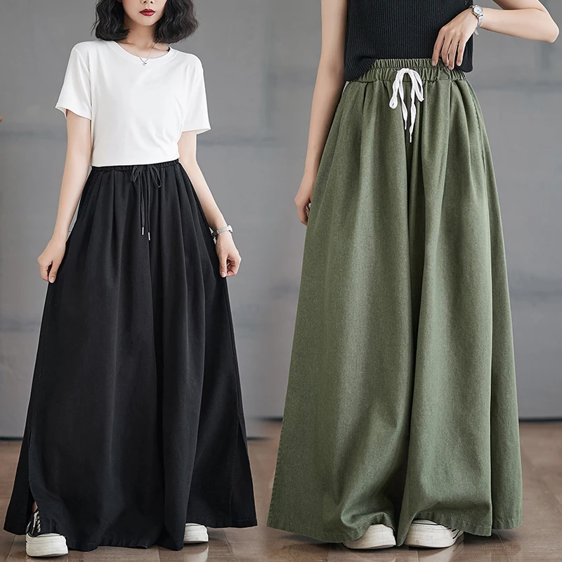 Casual Loose Wide Leg Pants Women's plus Size Comfortable Cotton Polyester High Waist Trousers Summer Faion Artistic
Casual Loose Wide Leg Pants Women's plus Size Comfortable Cotton Polyester High Waist Trousers Summer Faion Artistic