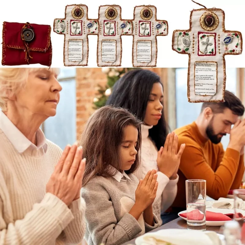New 1PC Christian Spiritual Gifts Pocket Shrine with Silver Cross Included Inside, Handmade Prayer Quilt, Mini Scripture Quilts
New 1PC Christian Spiritual Gifts Pocket Shrine with Silver Cross Included Inside, Handmade Prayer Quilt, Mini Scripture Quilts