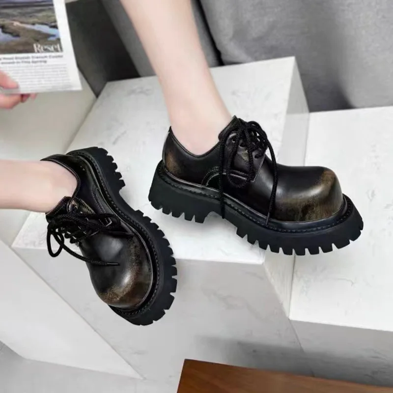Retro Womens Shoes Exquisite English Platform Derby Shoes for Woman Fashion Round Head Casual Shoe Designer Shoes Zapatos Mujer
Retro Womens Shoes Exquisite English Platform Derby Shoes for Woman Fashion Round Head Casual Shoe Designer Shoes Zapatos Mujer