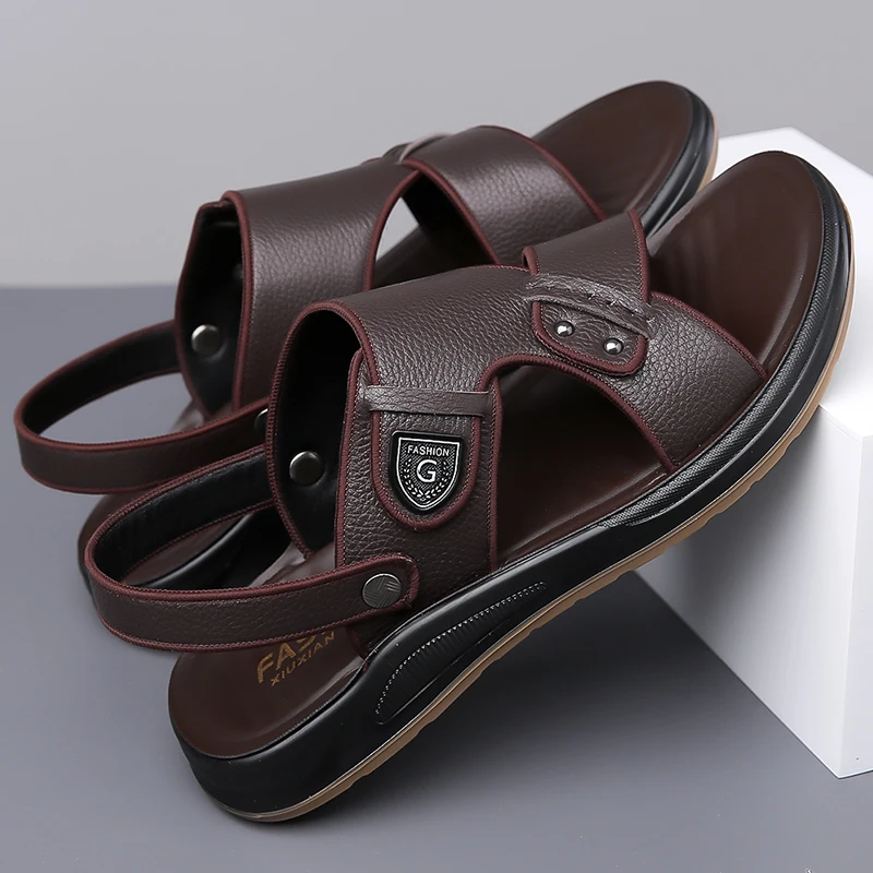 Summer Sandals for Men Lightweight PU Leather Non Slip Wear Resistant Comfortable Beach Slippers Outdoor Walking Shoes
Summer Sandals for Men Lightweight PU Leather Non Slip Wear Resistant Comfortable Beach Slippers Outdoor Walking Shoes
