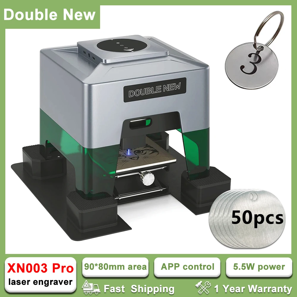 DoubleNew Brushed Stainless Steel Engraver For DIY Plant/Pet Identity Tag 5.5W Power Wood Ceramic Glass Laser Engraving Machine
DoubleNew Brushed Stainless Steel Engraver For DIY Plant/Pet Identity Tag 5.5W Power Wood Ceramic Glass Laser Engraving Machine