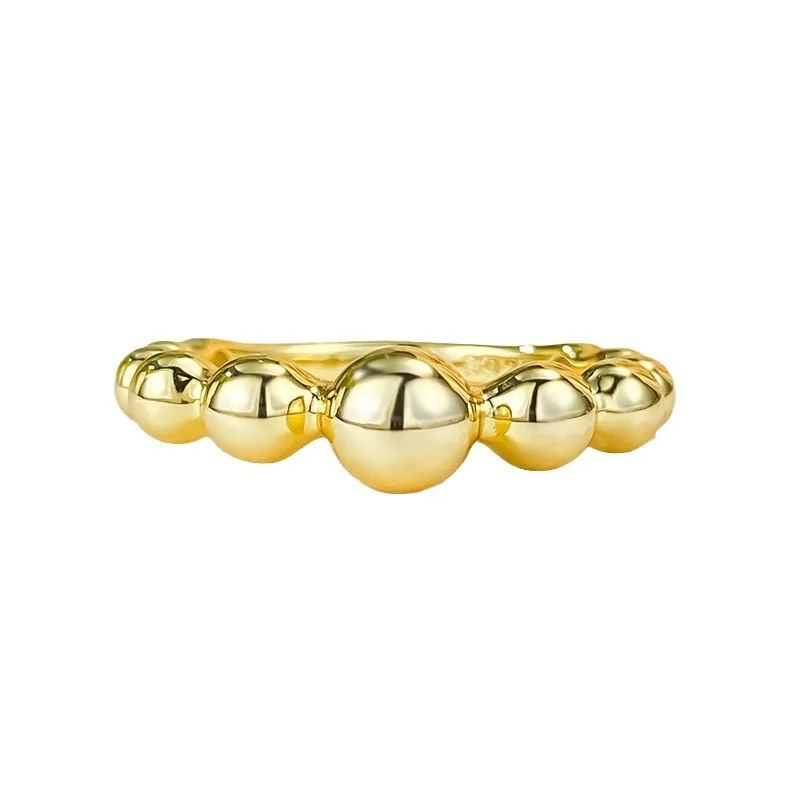 S925 Silver Ring with Gold Plated Ins Wind Bead Row Ring Fashion Jewelry Romantic Series Ring
S925 Silver Ring with Gold Plated Ins Wind Bead Row Ring Fashion Jewelry Romantic Series Ring
