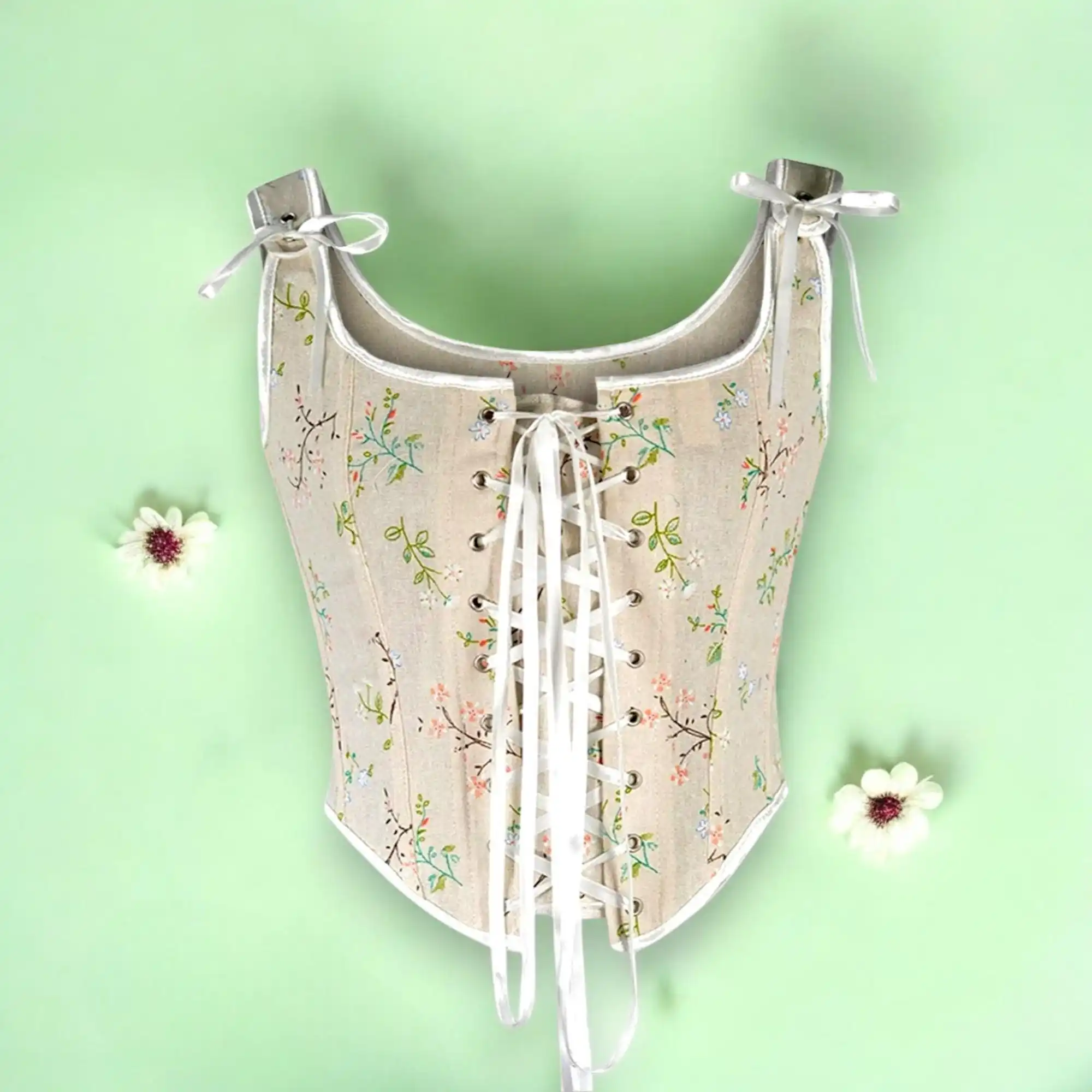 Lace-up floral corset, elegant corset, renaissance style fairy corset, country style corset, role play, gift for women
Lace-up floral corset, elegant corset, renaissance style fairy corset, country style corset, role play, gift for women