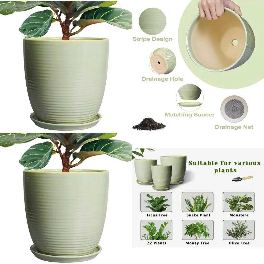 Круглый цветочный горшок 12 дюймов с дренажем для использования в помещении/на улице - зеленый, для домашнего сада, декор, подарок
Круглый цветочный горшок 12 дюймов с дренажем для использования в помещении/на улице - зеленый, для домашнего сада, декор, подарок