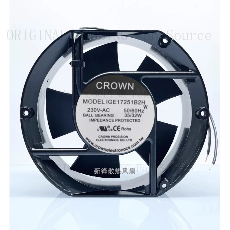 Вентилятор охлаждения B FOR CROWN IGE17251B2H 220В 35/32Вт 172*51ММ
Вентилятор охлаждения B FOR CROWN IGE17251B2H 220В 35/32Вт 172*51ММ