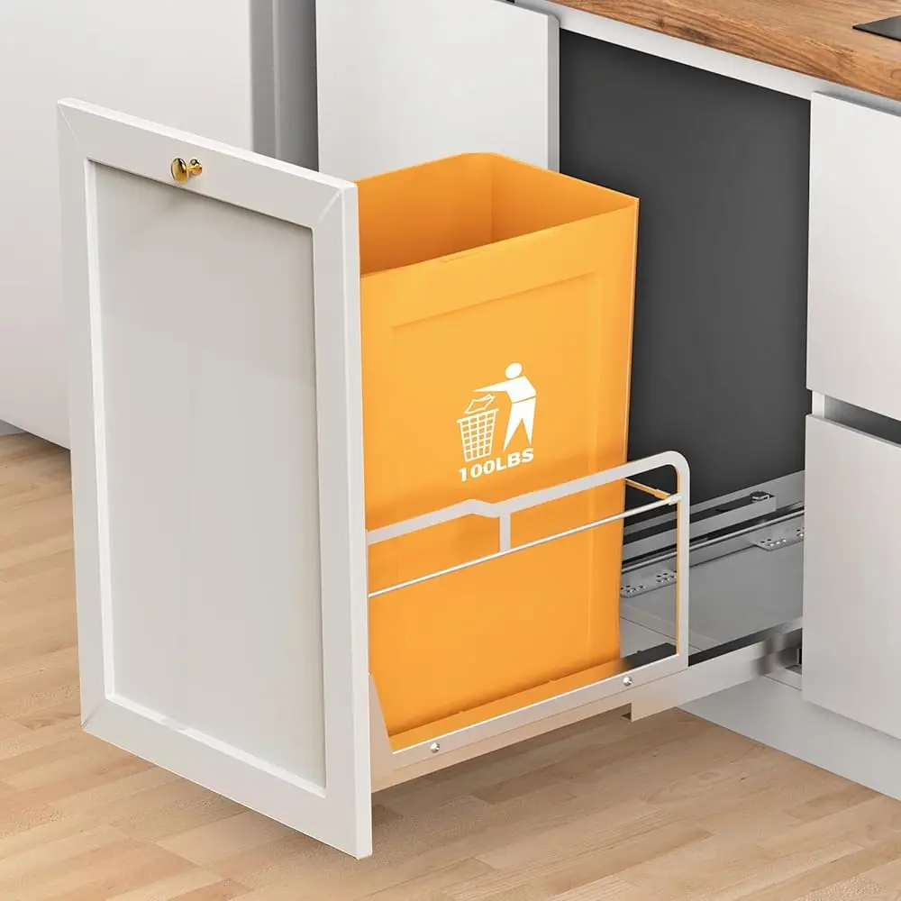 Pull Out Trash Can Kit With Soft-Close Slides, Under Sink Trash Can For Kitchen, Requires 13"" W X 16.5"" D Cabinet Opening
Pull Out Trash Can Kit With Soft-Close Slides, Under Sink Trash Can For Kitchen, Requires 13"" W X 16.5"" D Cabinet Opening