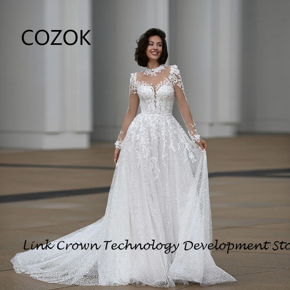 COZOK V Neck Full Sleeve Wedding Dresses with Lace Soft Tulle 2024 Summer Soft Tulle Bridal Gowns New Vestidos De Novia Button
COZOK V Neck Full Sleeve Wedding Dresses with Lace Soft Tulle 2024 Summer Soft Tulle Bridal Gowns New Vestidos De Novia Button
