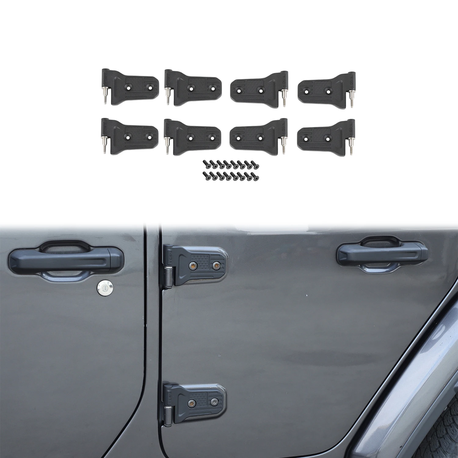JL Door Side Hinges Conversion Kits for Jeep Wrangler 2018 2019 2020 2021 2022 8Pcs Aluminum Car Exterior Accessories
JL Door Side Hinges Conversion Kits for Jeep Wrangler 2018 2019 2020 2021 2022 8Pcs Aluminum Car Exterior Accessories