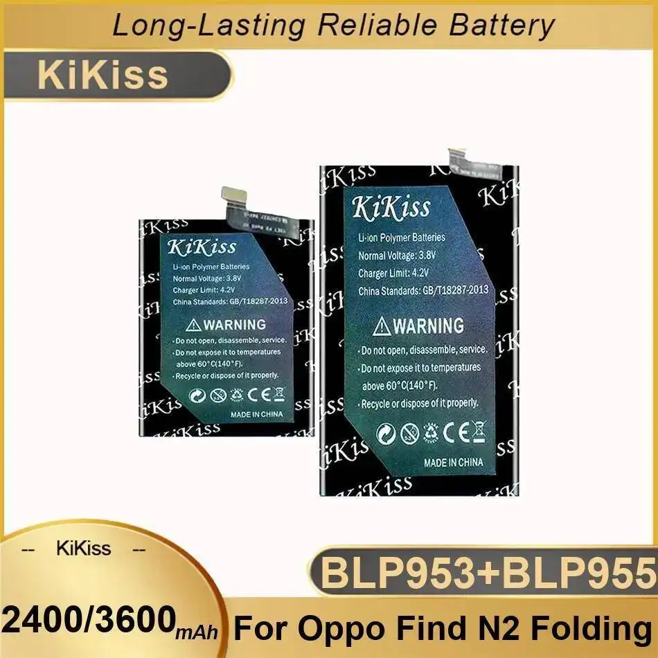 2400Mah 3600Mah For Oppo Find N2 Folding BLP953+BLP955 Premium Replacement Mobile Phone Battery
2400Mah 3600Mah For Oppo Find N2 Folding BLP953+BLP955 Premium Replacement Mobile Phone Battery