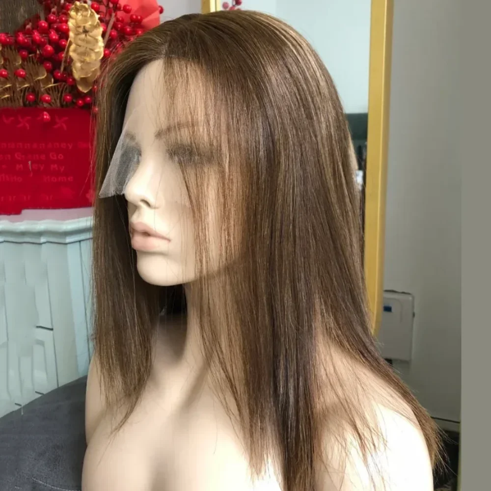 16inch 100% Human Hair Highlight Brown Straight 5*5 Lace Front Hair Wig 150 Density with Baby Hair Pre-Plucked Soft Hair Wig
16inch 100% Human Hair Highlight Brown Straight 5*5 Lace Front Hair Wig 150 Density with Baby Hair Pre-Plucked Soft Hair Wig
