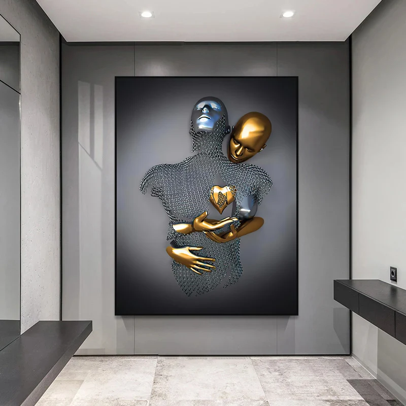Figure Statue Canvas Painting Posters Black and Gold Heart Modern Art Posters Prints Wall Pictures for Living Room Home Decor
Figure Statue Canvas Painting Posters Black and Gold Heart Modern Art Posters Prints Wall Pictures for Living Room Home Decor