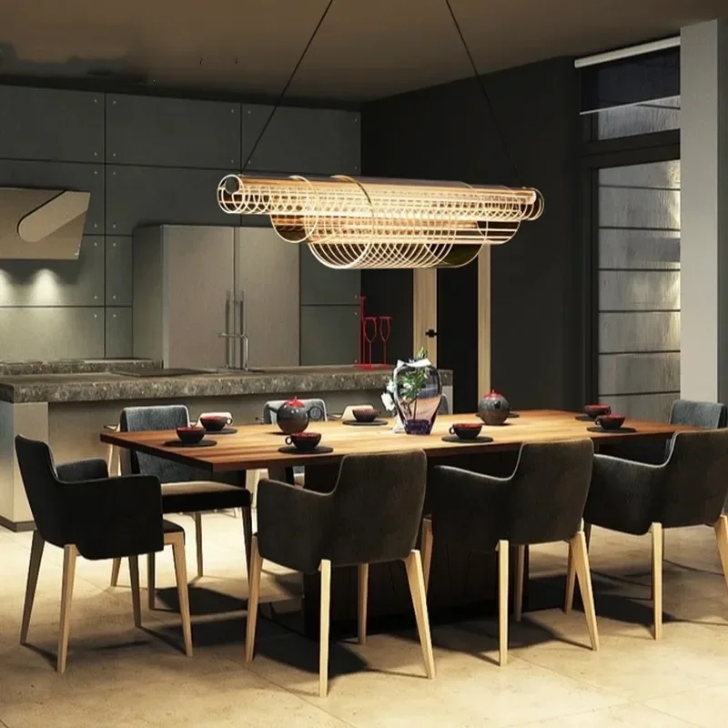 Modern Rectangular minimalist creative glass LED chandelier 110v 220v remote control dimming light crystallong pendant light
Modern Rectangular minimalist creative glass LED chandelier 110v 220v remote control dimming light crystallong pendant light