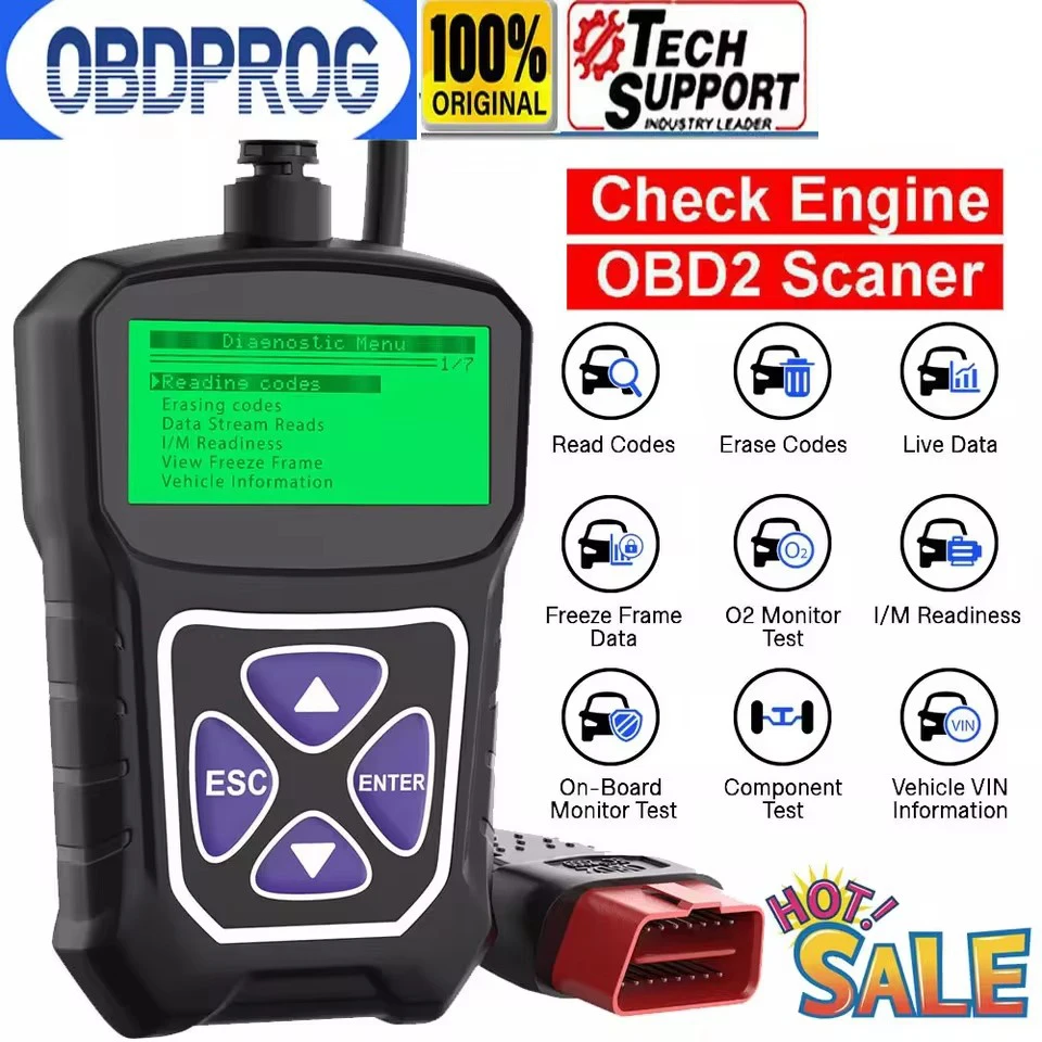 OBDPROG MT100 OBD2 Автомобильный сканер Устройство проверки кода двигателя Профессиональный OBD 2 Автомобильные диагностические инструменты многоязычный 
OBDPROG MT100 OBD2 Автомобильный сканер Устройство проверки кода двигателя Профессиональный OBD 2 Автомобильные диагностические инструменты многоязычный