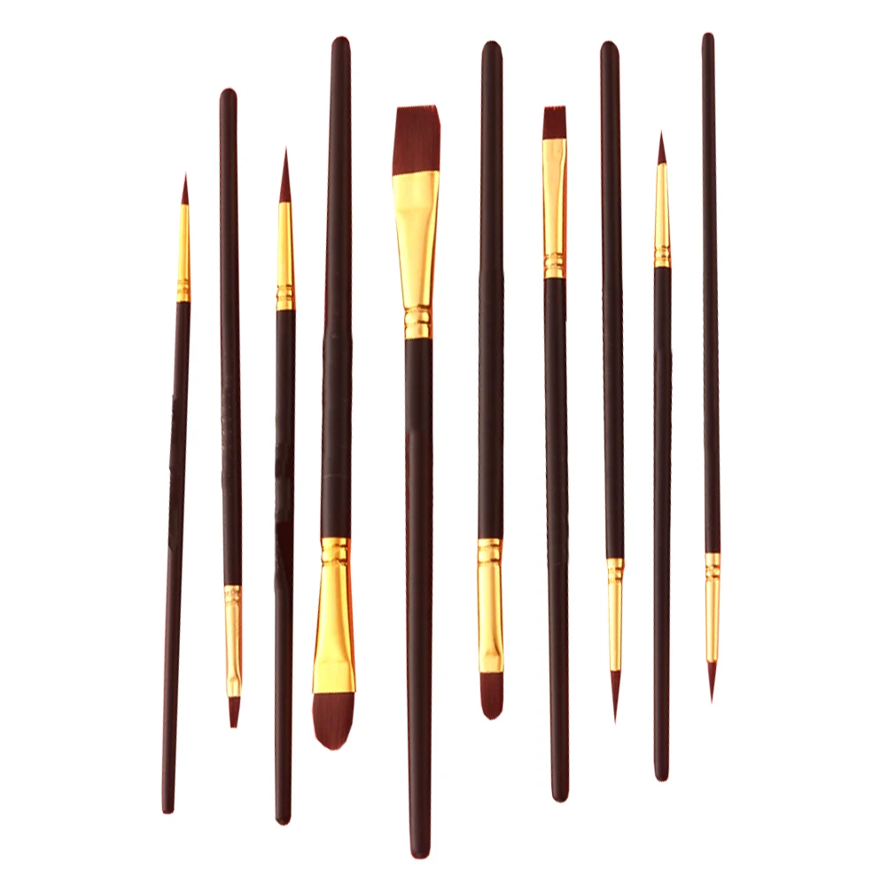 10 Pcs Set Durable Nylon Hair Nylon Paintbrush Aluminum H Wooden Oil Painting Brushes Watercolor Art Supplies
10 Pcs Set Durable Nylon Hair Nylon Paintbrush Aluminum H Wooden Oil Painting Brushes Watercolor Art Supplies