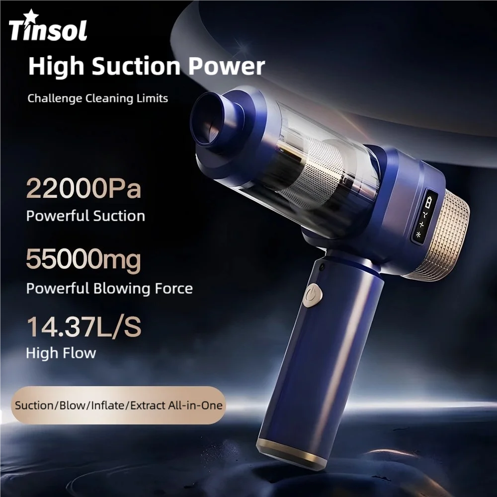 TINSOL 22000PA 3-в-1 Автомобильный пылесос портативный ручной с сильным всасыванием, мини беспроводной ручной пылесос
TINSOL 22000PA 3-в-1 Автомобильный пылесос портативный ручной с сильным всасыванием, мини беспроводной ручной пылесос