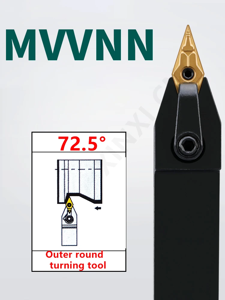CNC Lathe Tool 72.5 Degree External Turning Tool Holder MVVNN1616H/2020K/2525M16 for Metalworking/Machining
CNC Lathe Tool 72.5 Degree External Turning Tool Holder MVVNN1616H/2020K/2525M16 for Metalworking/Machining
